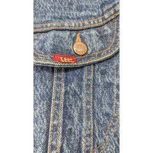 Lee Men Vintage Long Sleeve Riders Trucker Denim Jean Jacket Blue Size Medium